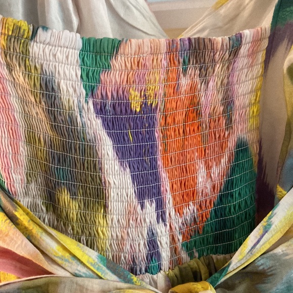 ANTHROPOLOGIE rainbow abstract print party dress, size medium - Picture 7 of 14